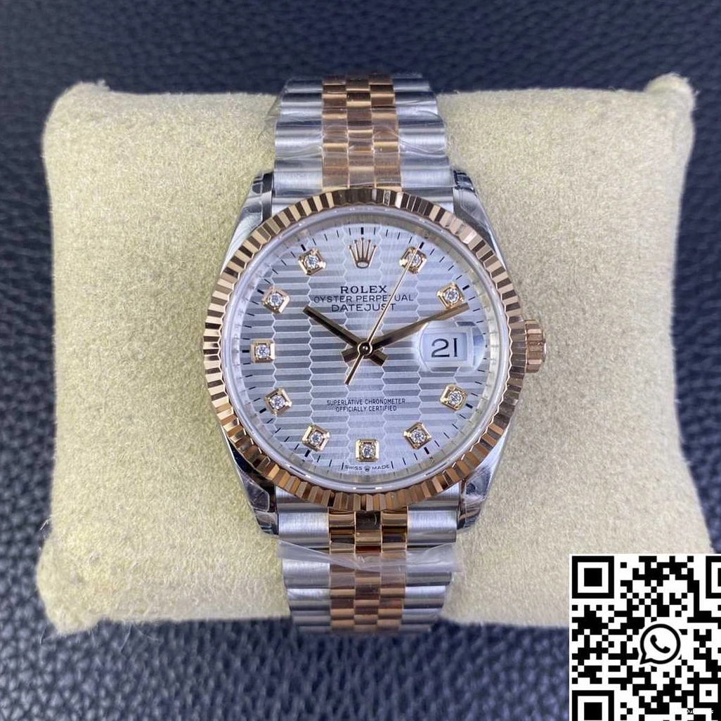 Motif M126231 Rolex Silver Diamond Factory Datejust Hourmarker Tone 36MM Dial Two VS 0710